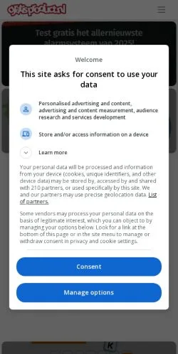 Vista previa del sitio GratisProduct, medio de Países Bajos para artículos patrocinados