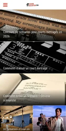 Voorbeeld van de site Devenir Réalisateur, medium uit Frankrijk voor gesponsorde artikelen