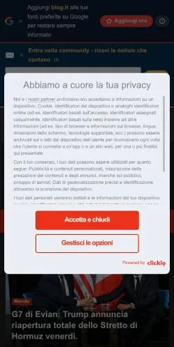 Aperçu du site Blog, média de Italie pour articles sponsorisés
