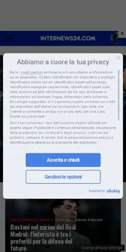 Aperçu du site Inter News 24, média de Italie pour articles sponsorisés