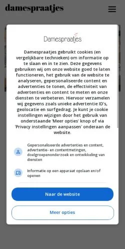 Anteprima del sito Damespraatjes, media di Paesi Bassi per articoli sponsorizzati