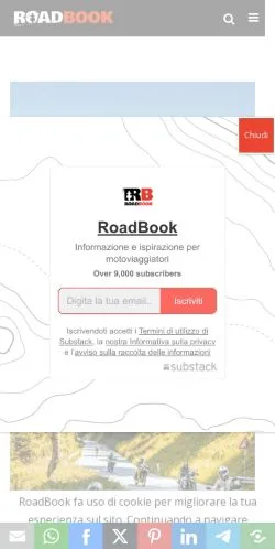 Anteprima del sito RoadBook, media di Italia per articoli sponsorizzati