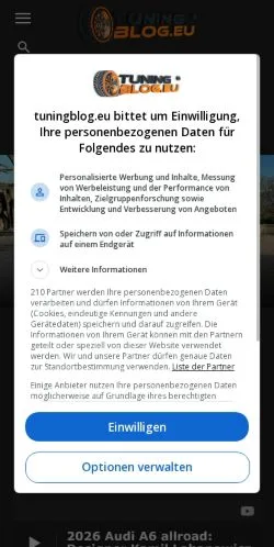 Podgląd witryny Tuningblog, medium z kraju Niemcy do artykułów sponsorowanych