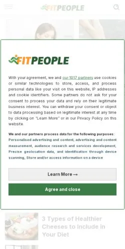 Anteprima del sito Fit People, media di Stati Uniti per articoli sponsorizzati