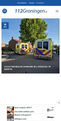 Anteprima del sito 112Groningen, media di Paesi Bassi per articoli sponsorizzati