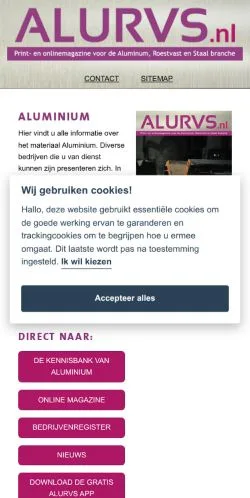 Podgląd witryny ALURVS, medium z kraju Holandia do artykułów sponsorowanych