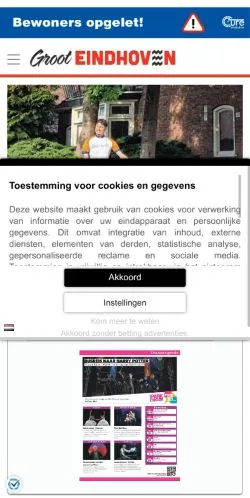 Anteprima del sito Groot Eindhoven, media di Paesi Bassi per articoli sponsorizzati