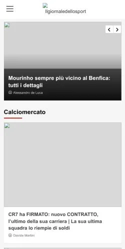 Anteprima del sito Ilgiornaledellosport, media di Italia per articoli sponsorizzati