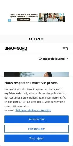 Anteprima del sito Journal L'info Du Nord, media di Canada per articoli sponsorizzati