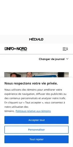 Anteprima del sito L'Info Du Nord, media di Canada per articoli sponsorizzati