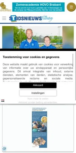 Anteprima del sito Stadsnieuws Tilburg, media di Paesi Bassi per articoli sponsorizzati