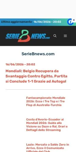 Anteprima del sito SerieBnews, media di Italia per articoli sponsorizzati