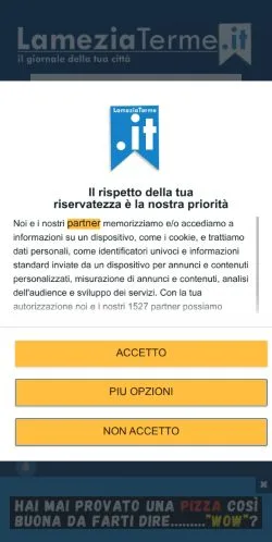 Anteprima del sito Giornale Lamezia Terme, media di Italia per articoli sponsorizzati