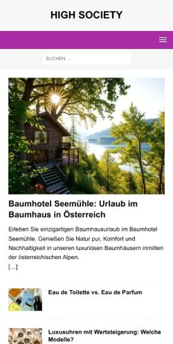 Anteprima del sito High Society, media di Germania per articoli sponsorizzati