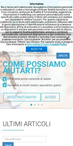 Anteprima del sito Okmedicina, media di Italia per articoli sponsorizzati