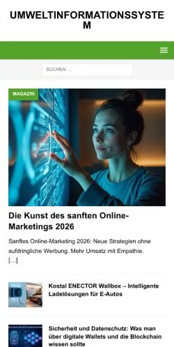 Preview of the Umfis Umwelt website, a media outlet in Germany for sponsored articles