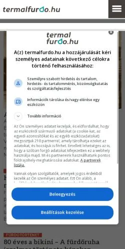 Anteprima del sito Fürdők Wellness Hotelek, media di Ungheria per articoli sponsorizzati