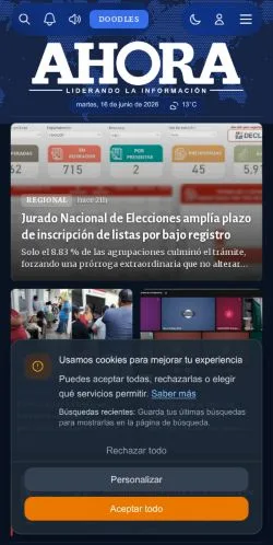 Anteprima del sito Diario Ahora, media di Spagna per articoli sponsorizzati