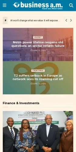 Anteprima del sito Business A.M. Nigeria, media di Stati Uniti per articoli sponsorizzati