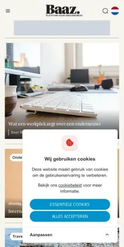 Voorbeeld van de site Baaz, medium uit Nederland voor gesponsorde artikelen
