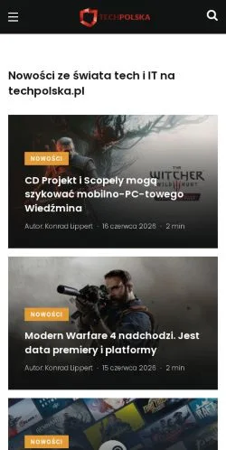 スポンサード記事向けのポーランドメディア、TechPolskaのサイトプレビュー