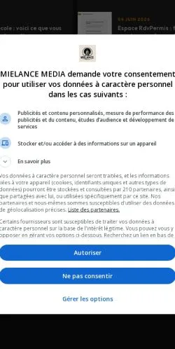 Anteprima del sito Mielance Média, media di Francia per articoli sponsorizzati