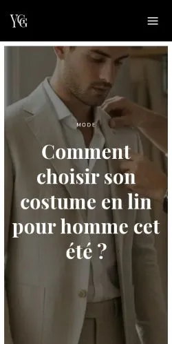 Vista previa del sitio Young Gent, medio de Francia para artículos patrocinados