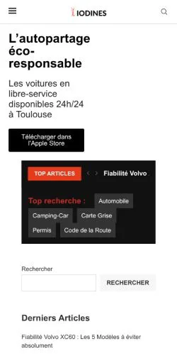 Pré-visualização do site Autopartage Libre, meio de França para artigos patrocinados