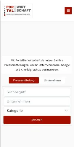 Anteprima del sito PortalDerWirtschaft, media di Germania per articoli sponsorizzati