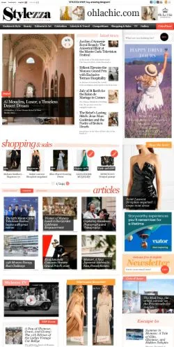 Förhandsvisning av webbplatsen Stylezza, medium i USA för sponsrade artiklar