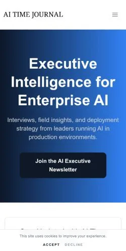 Preview of the AI Time Journal website, a media outlet in United States for sponsored articles