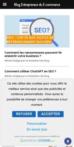 スポンサード記事向けのフランスメディア、Stéphane ALLIGNE E-commerceのサイトプレビュー