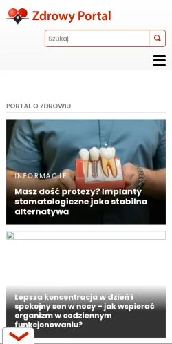Podgląd witryny ZdrowyPortal, medium z kraju Polska do artykułów sponsorowanych