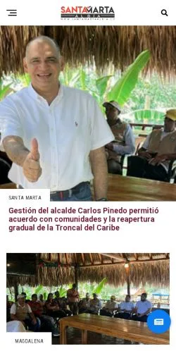 Anteprima del sito Santa Marta Al Día, media di Spagna per articoli sponsorizzati