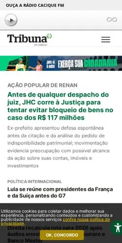 Anteprima del sito Tribuna Do Sertão, media di Brasile per articoli sponsorizzati
