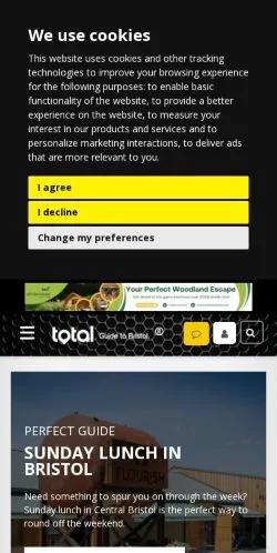 Voorbeeld van de site Total Guide to Bristol, medium uit Verenigde Staten voor gesponsorde artikelen