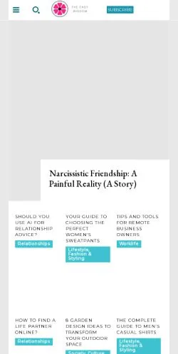 Forhåndsvisning av nettstedet The Easy Wisdom, medium fra USA for sponsede artikler