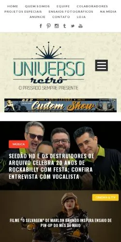Anteprima del sito Universo Retrô, media di Brasile per articoli sponsorizzati