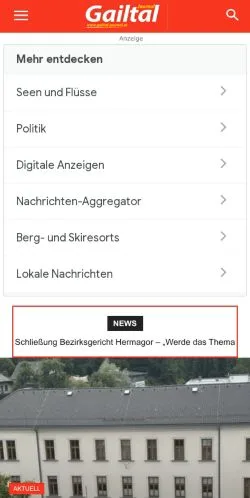 Anteprima del sito Gailtal Journal, media di Austria per articoli sponsorizzati