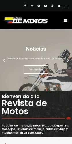 Anteprima del sito La Revista De Motos, media di Spagna per articoli sponsorizzati