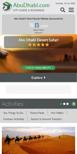 Preview of the Visit Abu Dhabi website, a media outlet in United States for sponsored articles