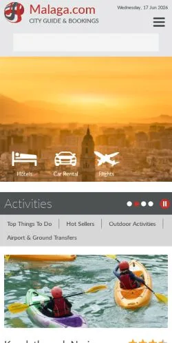 Forhåndsvisning av nettstedet Malaga Travel Guide, medium fra USA for sponsede artikler