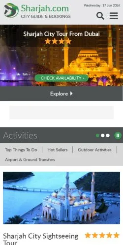 Podgląd witryny Sharjah City Travel Guide, medium z kraju Stany Zjednoczone do artykułów sponsorowanych