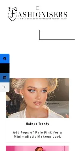 Podgląd witryny Fashionisers, medium z kraju Stany Zjednoczone do artykułów sponsorowanych