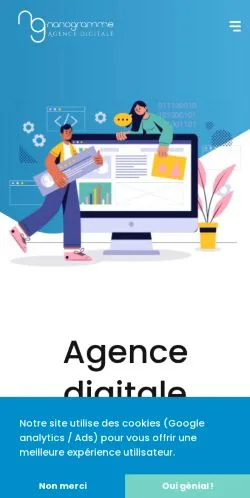 Aperçu du site Nanogramme, média de France pour articles sponsorisés