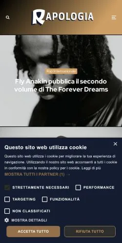 Anteprima del sito Rapologia, media di Italia per articoli sponsorizzati