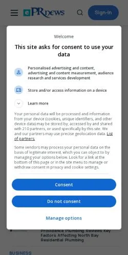 Anteprima del sito ePRNews, media di Stati Uniti per articoli sponsorizzati