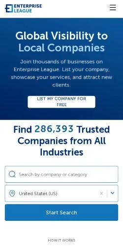 Voorbeeld van de site Enterprise League, medium uit Verenigde Staten voor gesponsorde artikelen