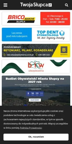 Voorbeeld van de site Twoja Słupca, medium uit Polen voor gesponsorde artikelen