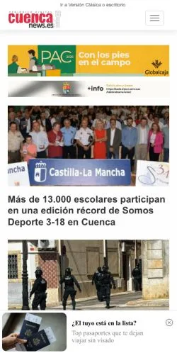 Anteprima del sito Cuenca News, media di Spagna per articoli sponsorizzati